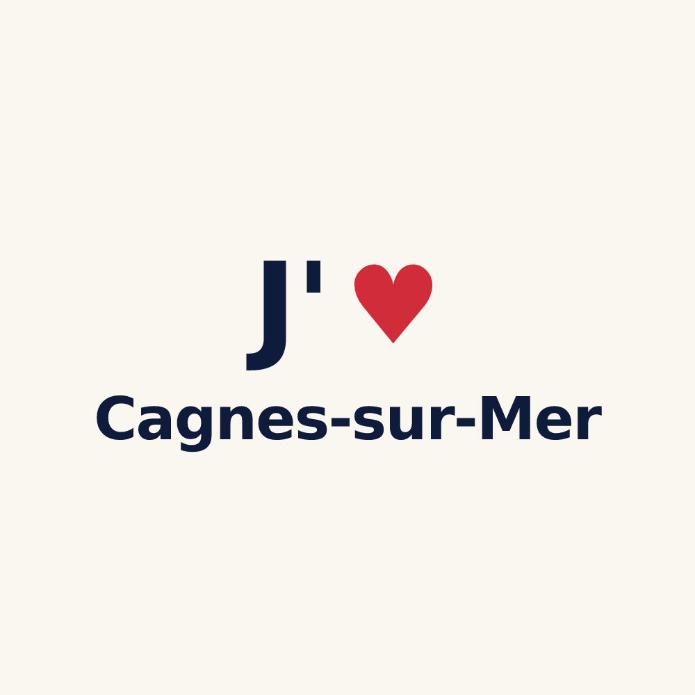 Tasse personnalisée Cagnes-sur-Mer — design J'aime Cagnes-sur-Mer