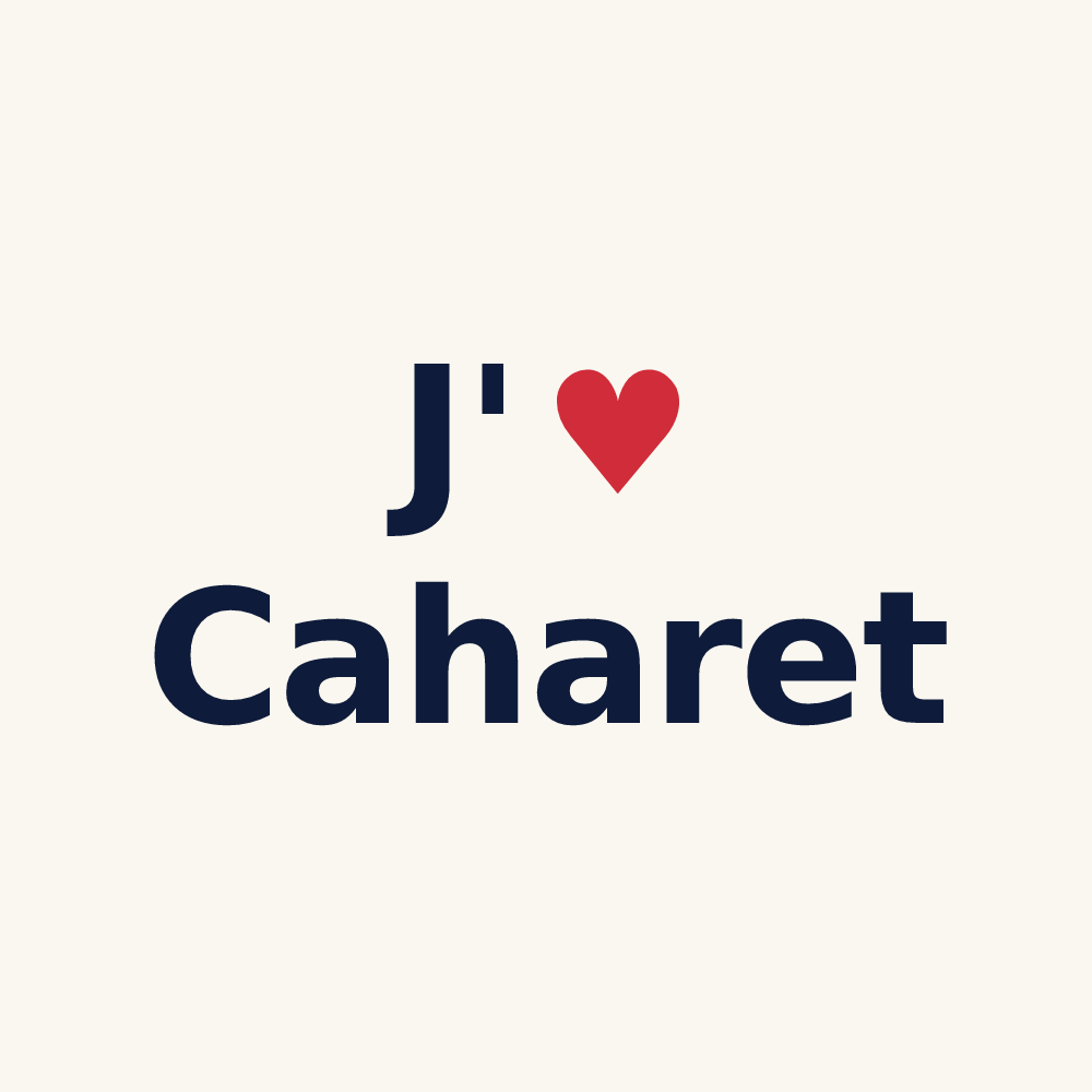 Tasse personnalisée Caharet — design « J'aime Caharet » imprimé sur la tasse