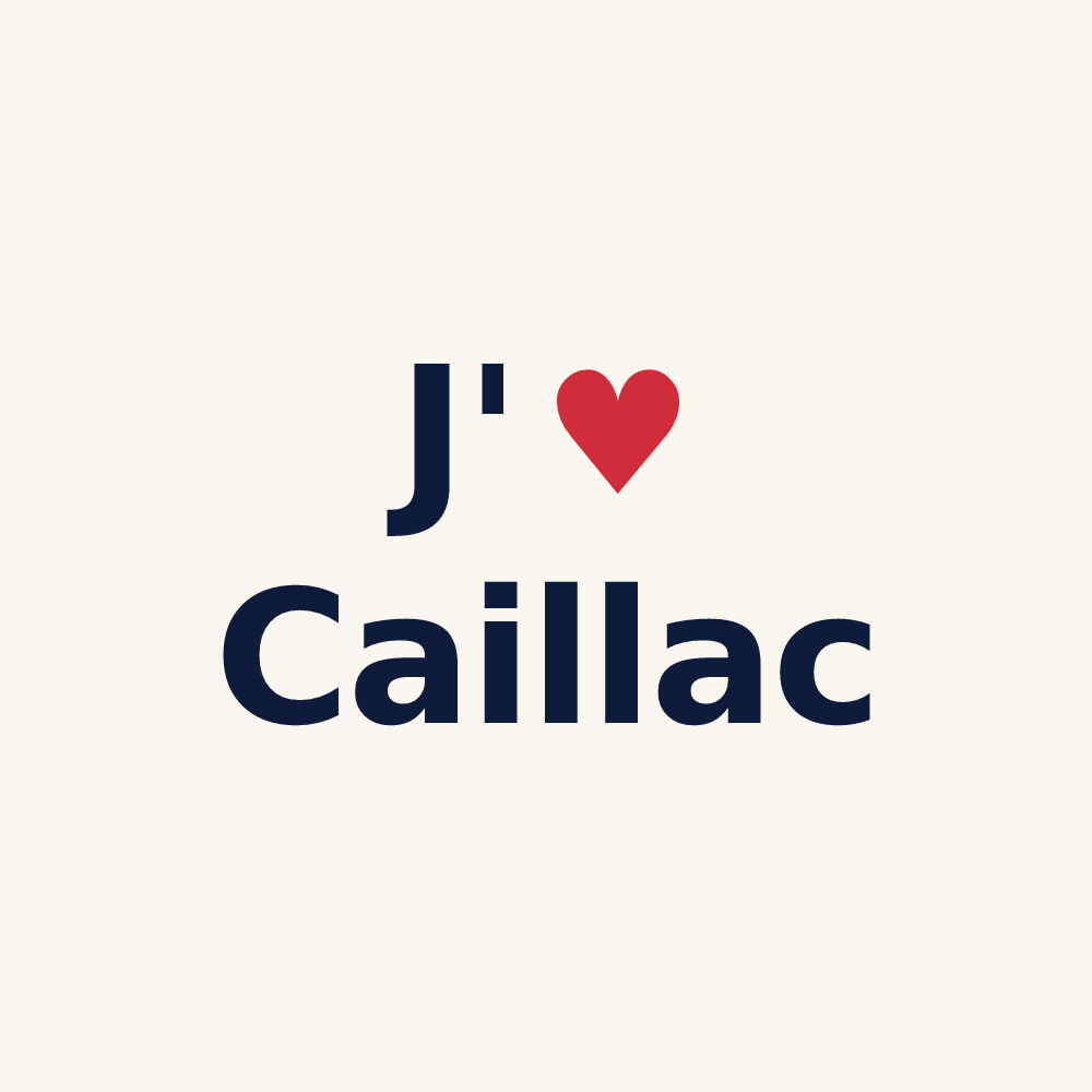 Tasse personnalisée Caillac — design « J'aime Caillac » imprimé sur la tasse