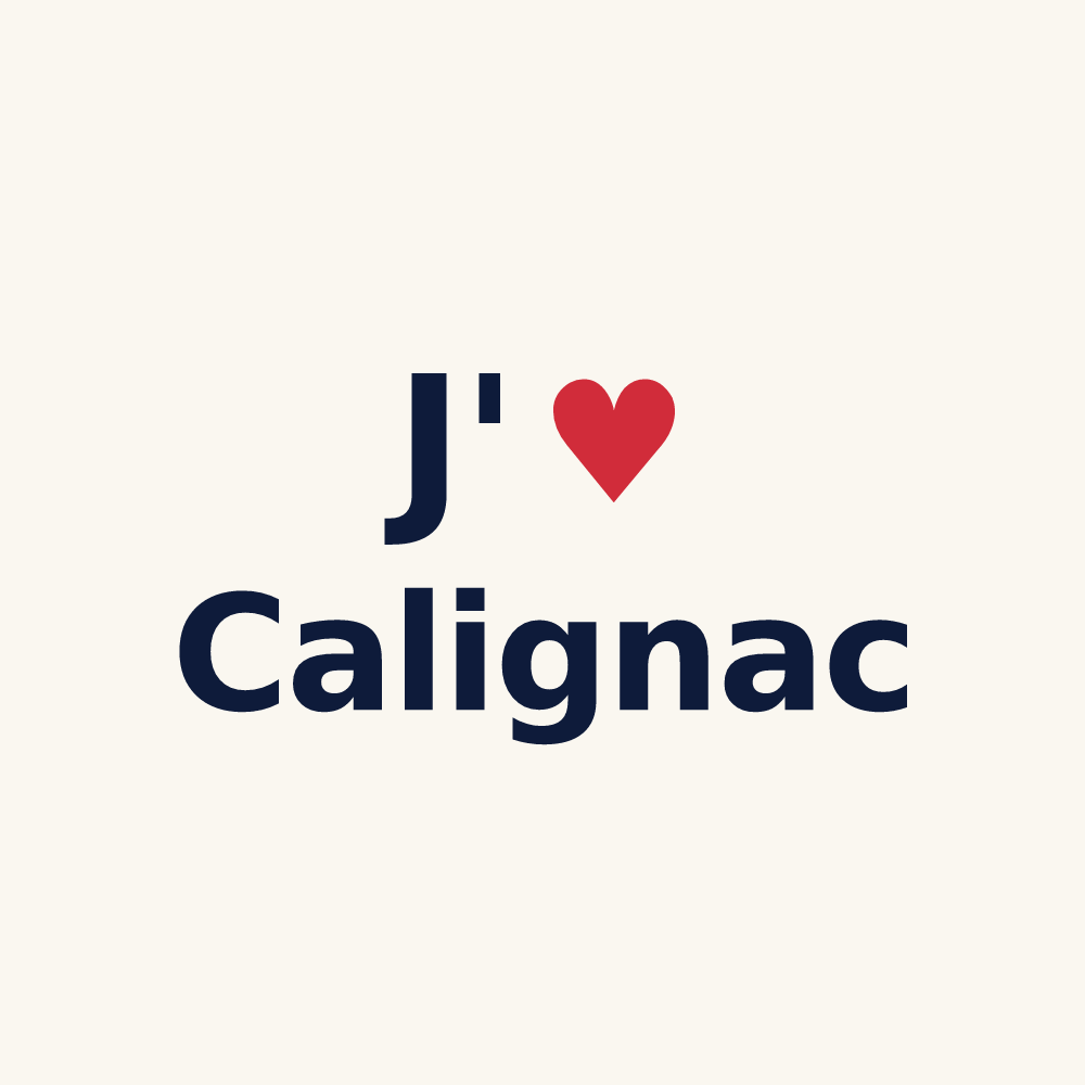 Tasse personnalisée Calignac — design J'aime Calignac