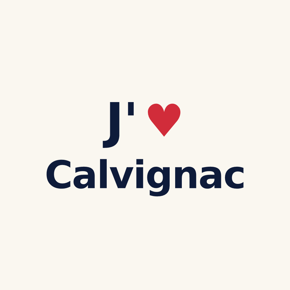Tasse personnalisée Calvignac — design J'aime Calvignac
