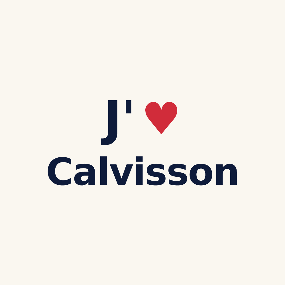 Tasse personnalisée Calvisson — design « J'aime Calvisson » imprimé sur la tasse