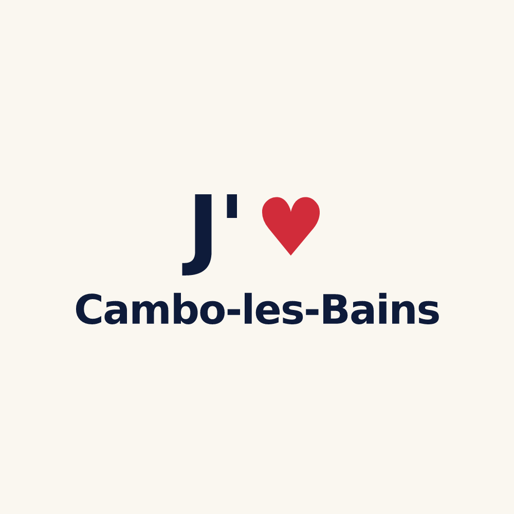 Tasse personnalisée Cambo-les-Bains — design « J'aime Cambo-les-Bains » imprimé sur la tasse