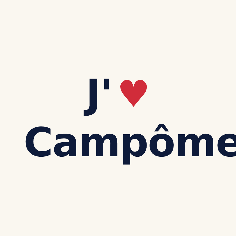 Tasse personnalisée Campôme — design J'aime Campôme