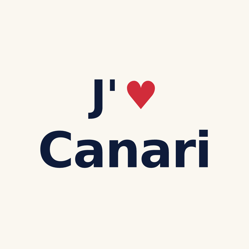 Tasse personnalisée Canari — design « J'aime Canari » imprimé sur la tasse