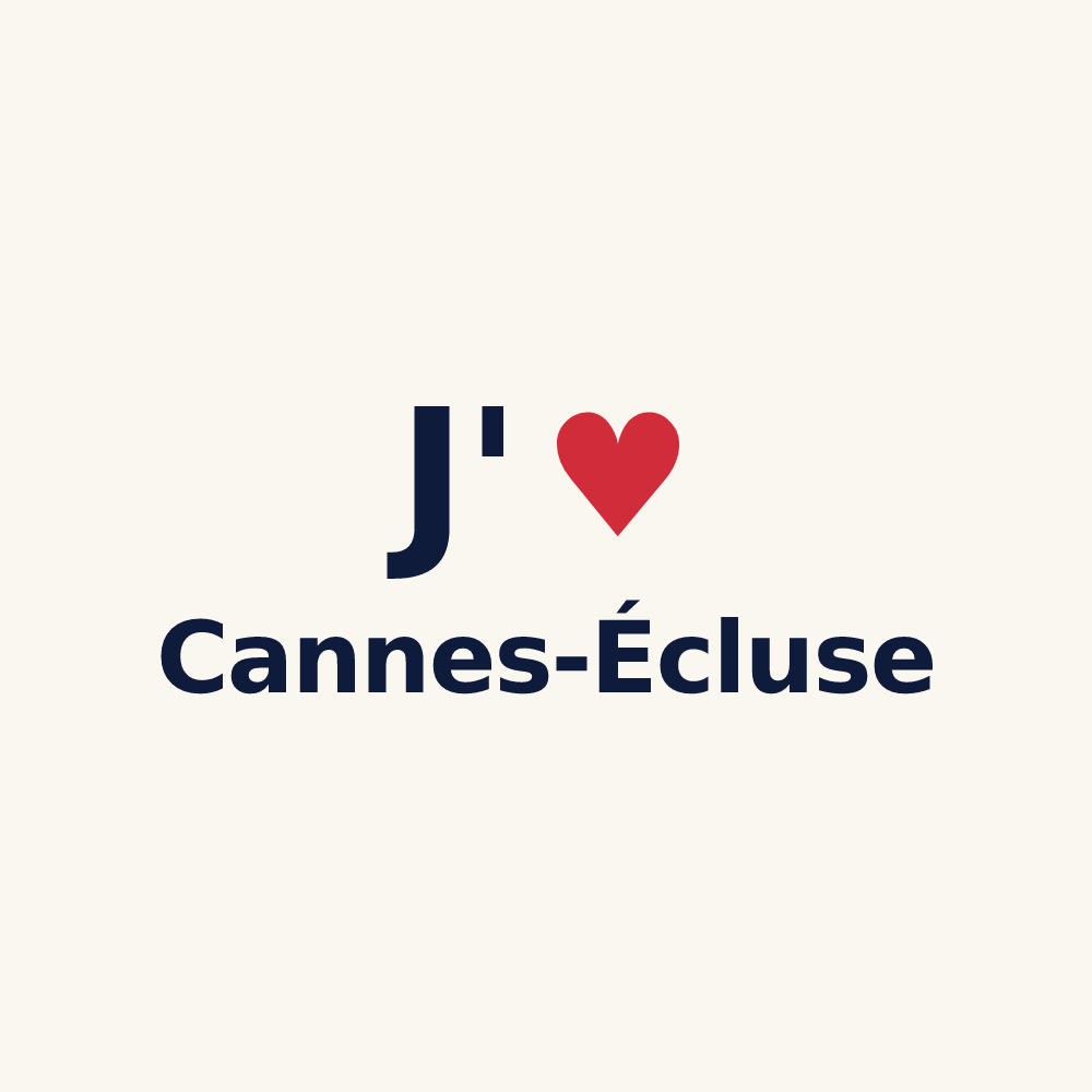 Tasse personnalisée Cannes-Écluse — design J'aime Cannes-Écluse