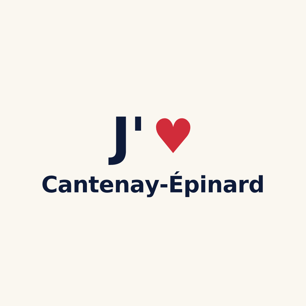 Tasse personnalisée Cantenay-Épinard — design « J'aime Cantenay-Épinard » imprimé sur la tasse
