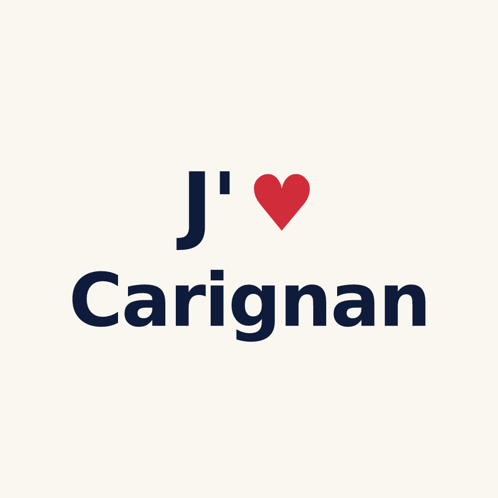 Tasse personnalisée Carignan — design J'aime Carignan