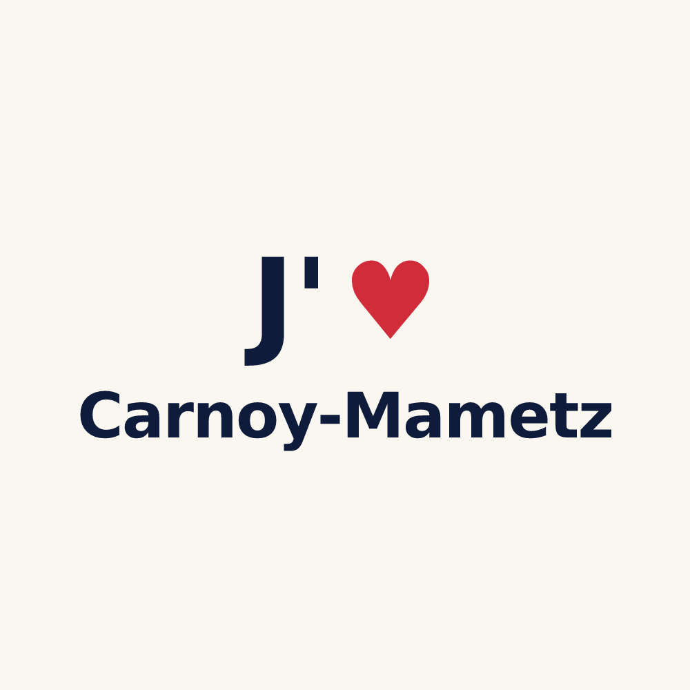Tasse personnalisée Carnoy-Mametz — design J'aime Carnoy-Mametz
