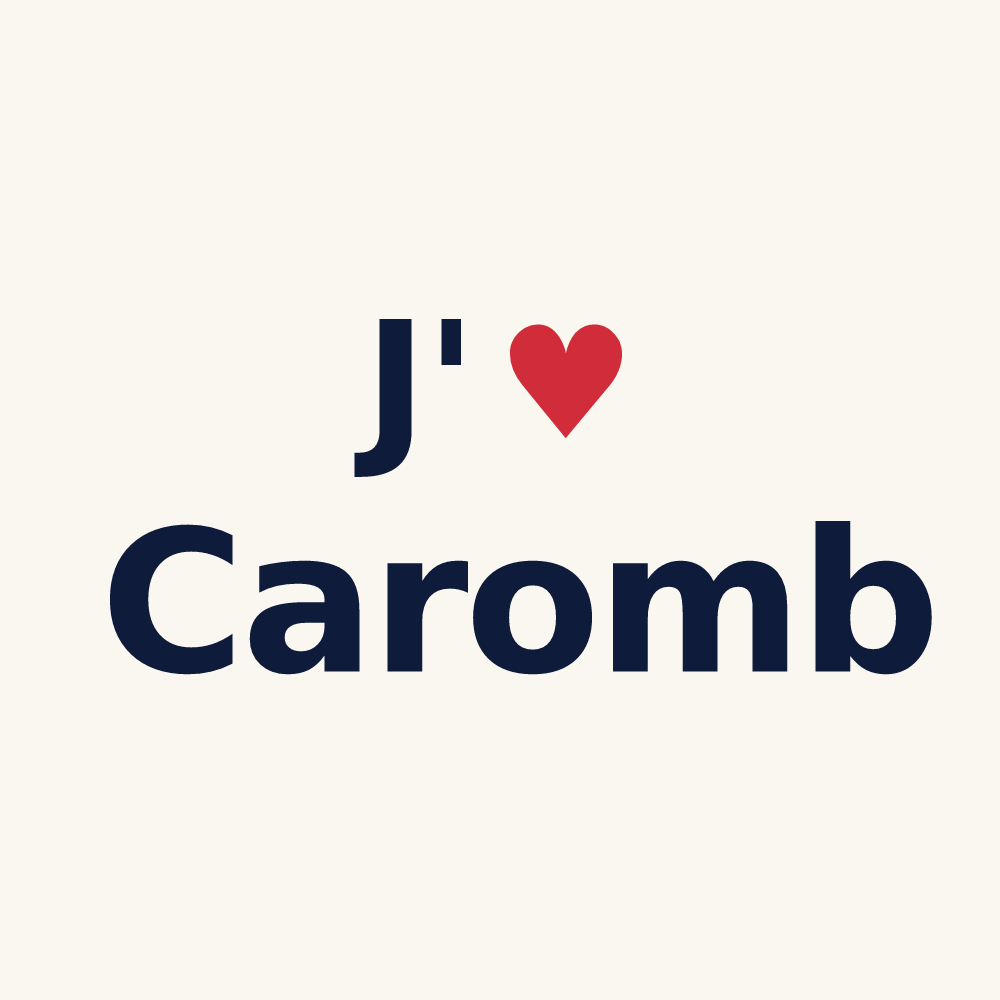 Tasse personnalisée Caromb — design J'aime Caromb