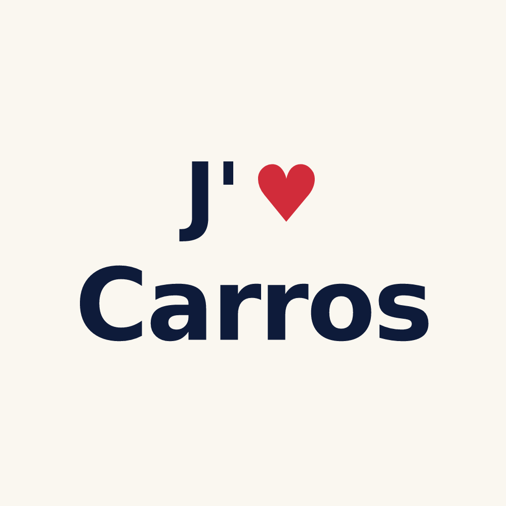 Tasse personnalisée Carros — design « J'aime Carros » imprimé sur la tasse