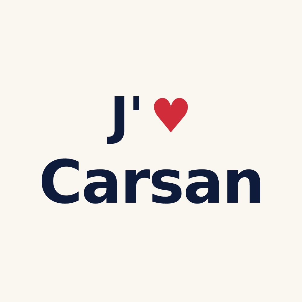 Tasse personnalisée Carsan — design J'aime Carsan