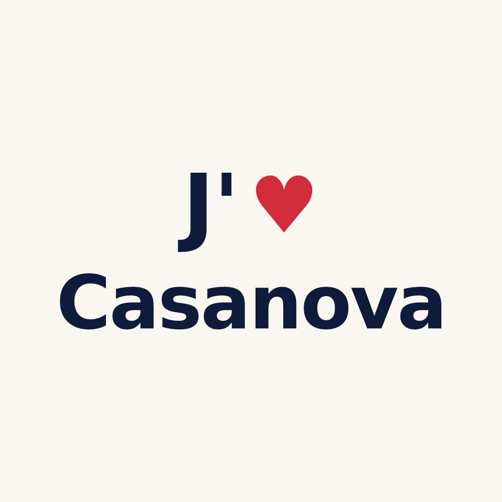Tasse personnalisée Casanova — design J'aime Casanova