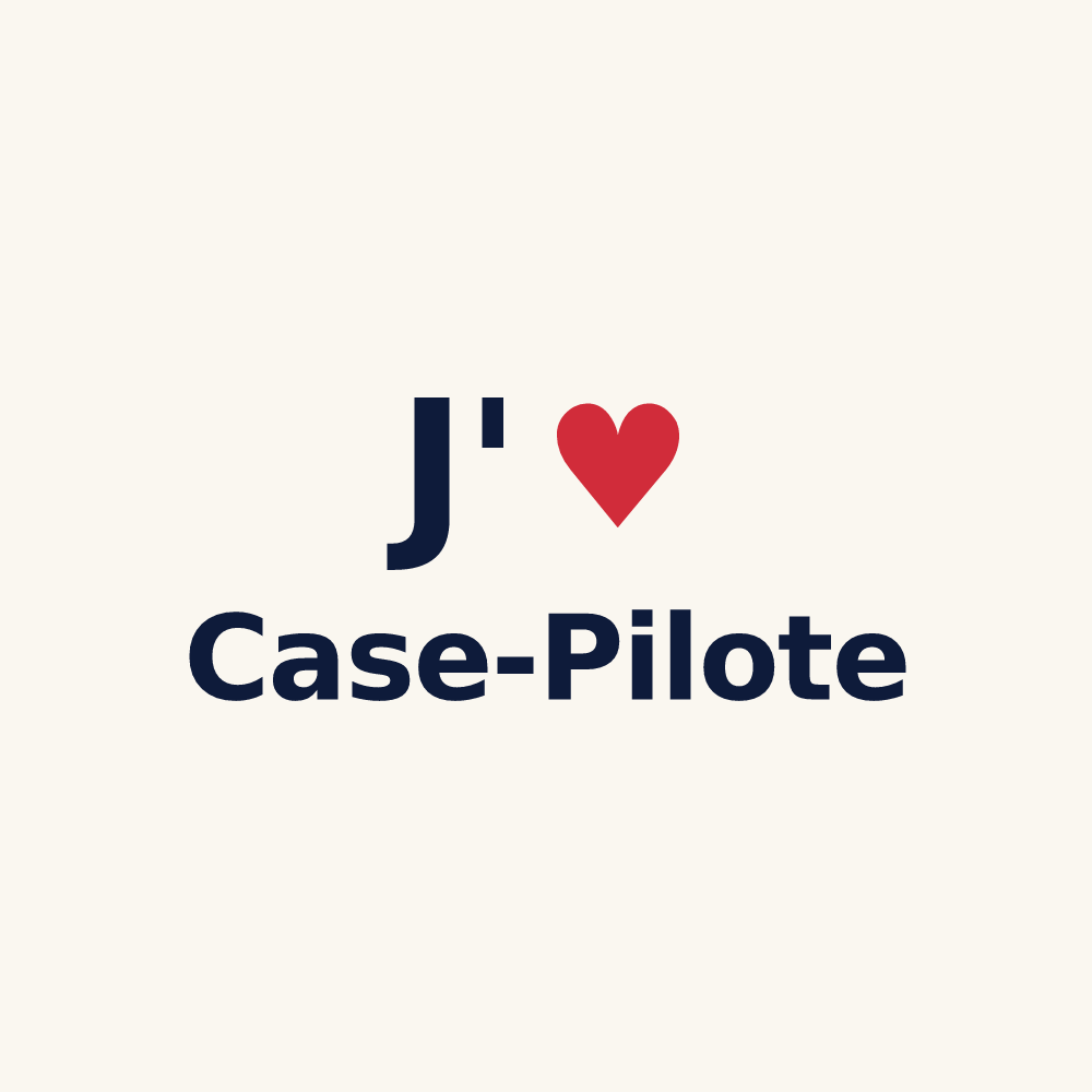 Tasse personnalisée Case-Pilote — design « J'aime Case-Pilote » imprimé sur la tasse