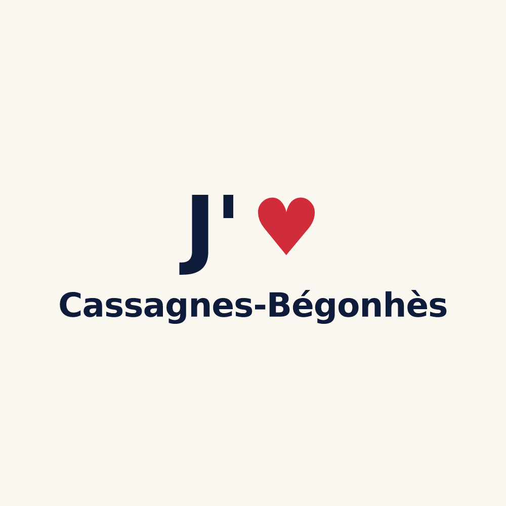 Tasse personnalisée Cassagnes-Bégonhès — design J'aime Cassagnes-Bégonhès