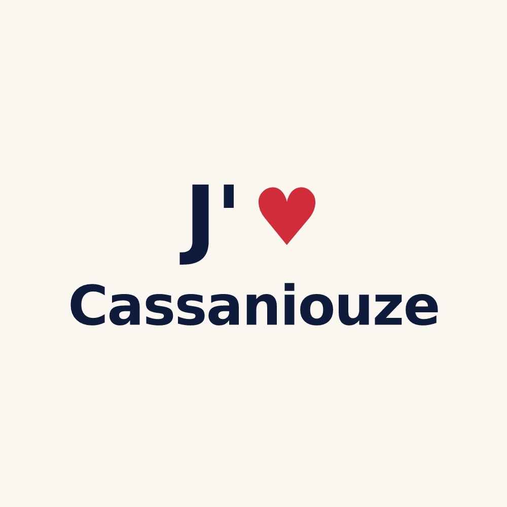 Tasse personnalisée Cassaniouze — design J'aime Cassaniouze