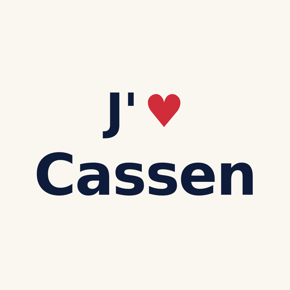 Tasse personnalisée Cassen — design « J'aime Cassen » imprimé sur la tasse