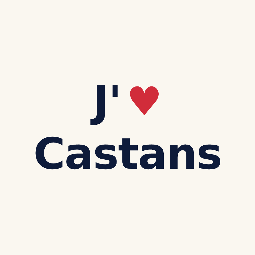 Tasse personnalisée Castans — design J'aime Castans