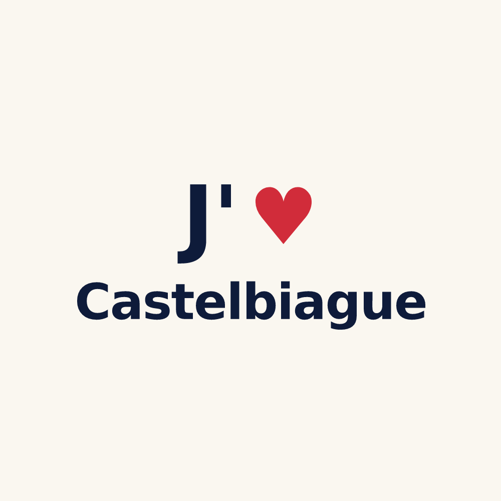 Tasse personnalisée Castelbiague — design J'aime Castelbiague