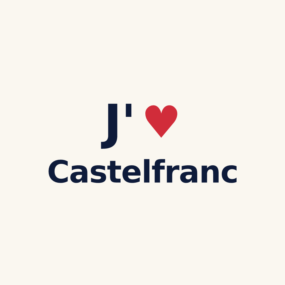 Tasse personnalisée Castelfranc — design J'aime Castelfranc