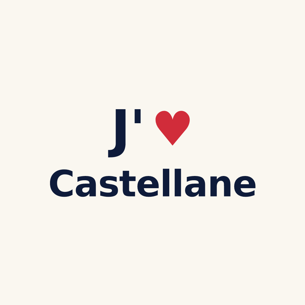 Tasse personnalisée Castellane — design « J'aime Castellane » imprimé sur la tasse