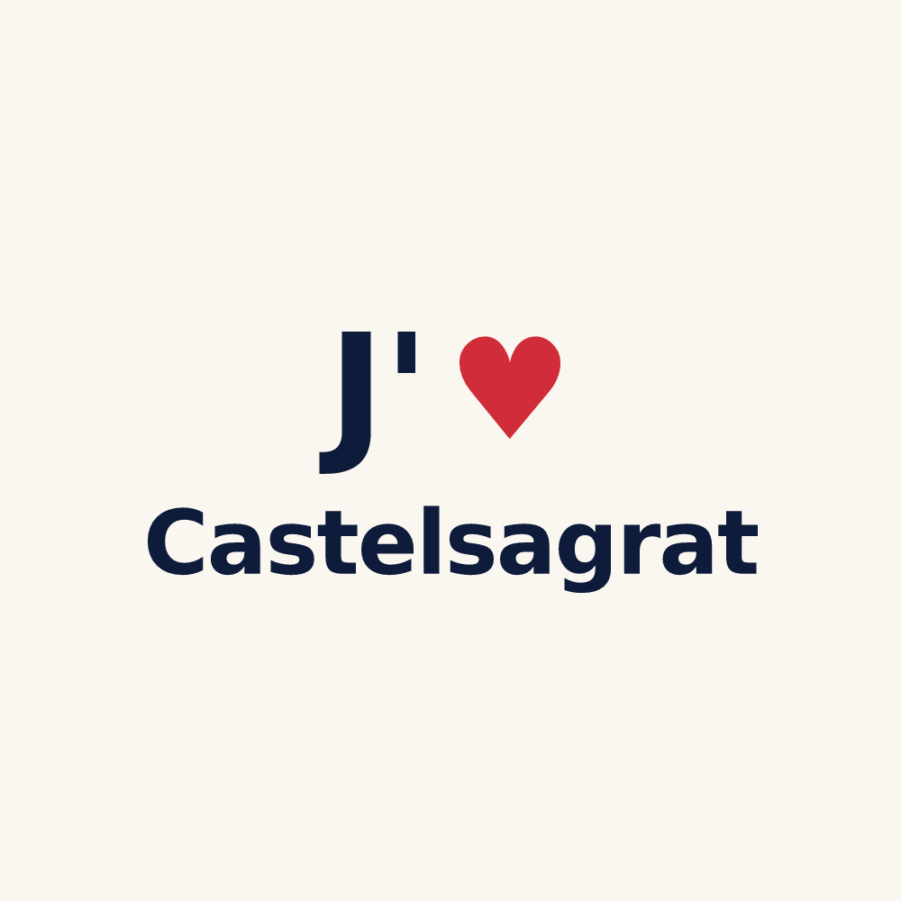 Tasse personnalisée Castelsagrat — design « J'aime Castelsagrat » imprimé sur la tasse