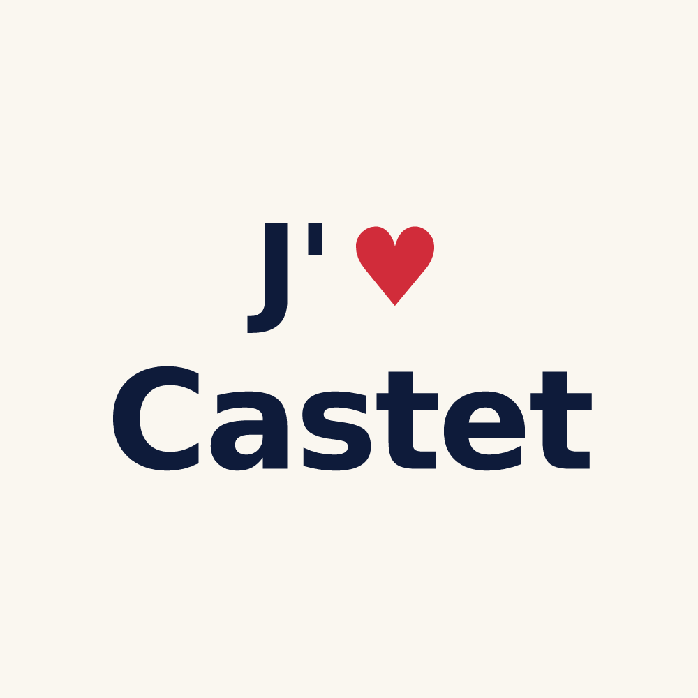 Tasse personnalisée Castet — design J'aime Castet