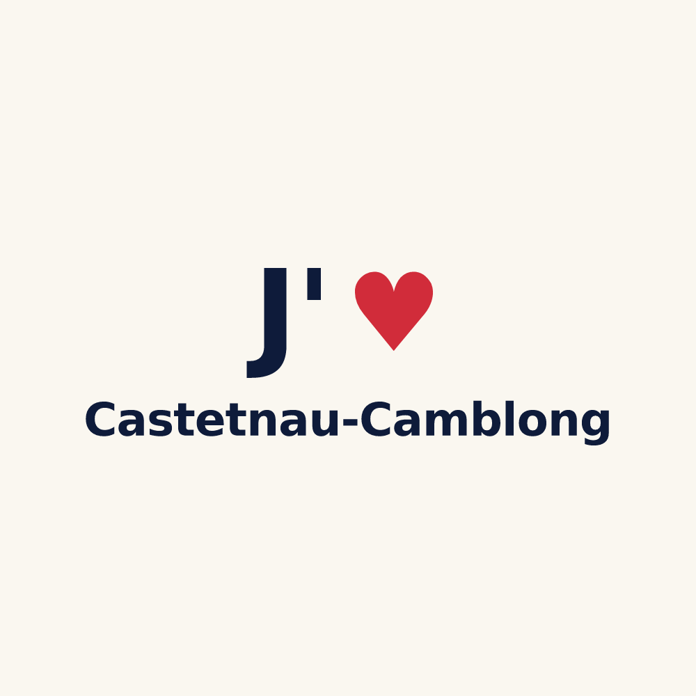 Tasse personnalisée Castetnau-Camblong — design « J'aime Castetnau-Camblong » imprimé sur la tasse