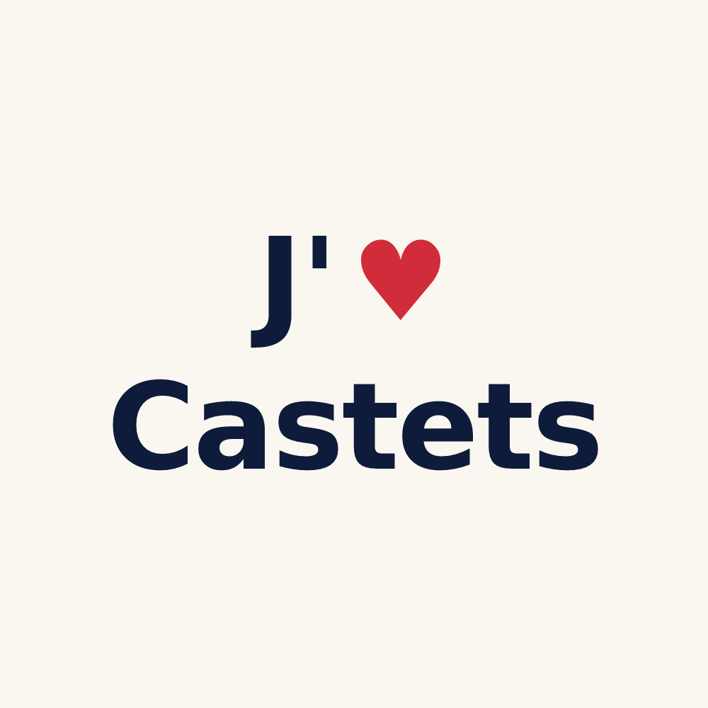 Tasse personnalisée Castets — design J'aime Castets