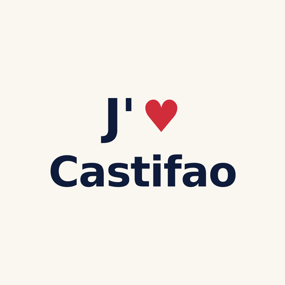 Tasse personnalisée Castifao — design J'aime Castifao