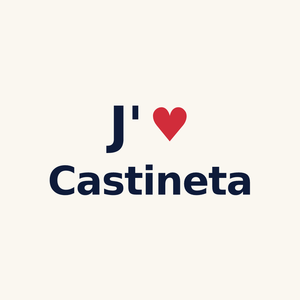 Tasse personnalisée Castineta — design « J'aime Castineta » imprimé sur la tasse