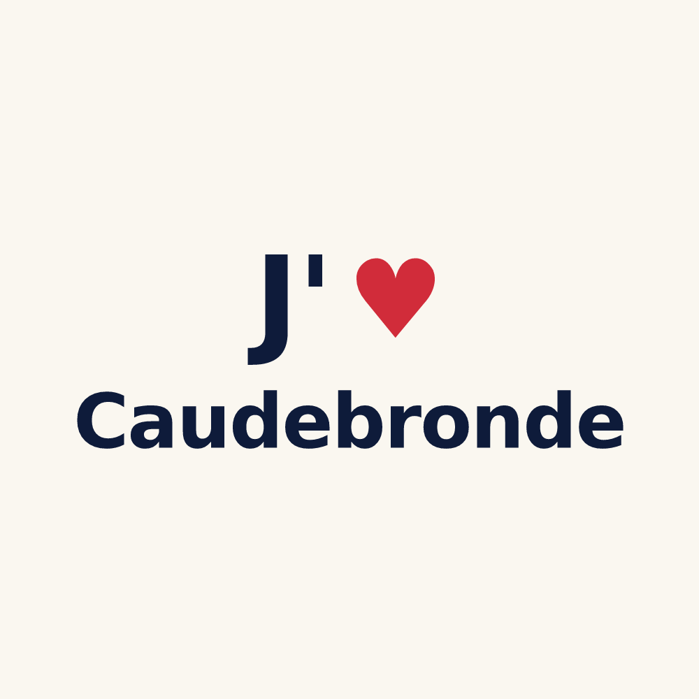 Tasse personnalisée Caudebronde — design J'aime Caudebronde