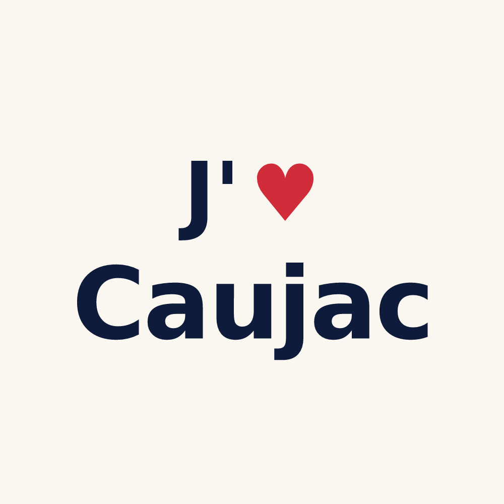 Tasse personnalisée Caujac — design J'aime Caujac