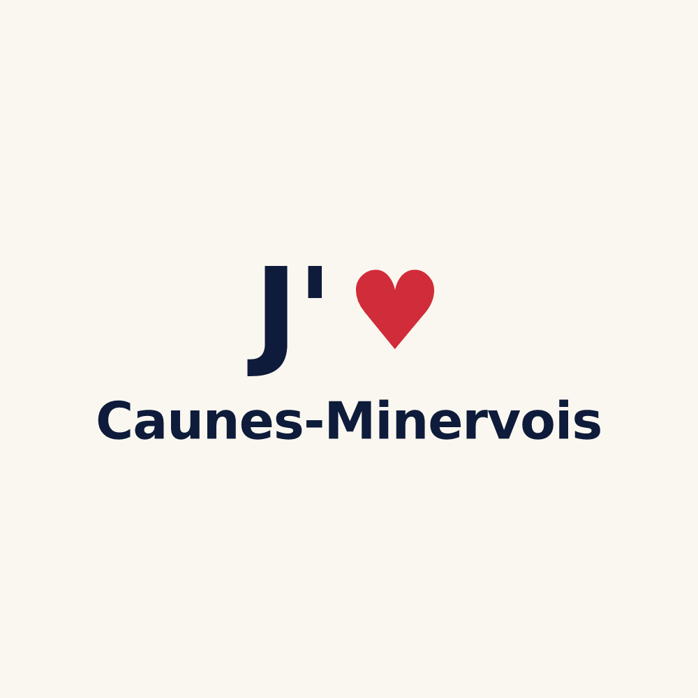 Tasse personnalisée Caunes-Minervois — design J'aime Caunes-Minervois