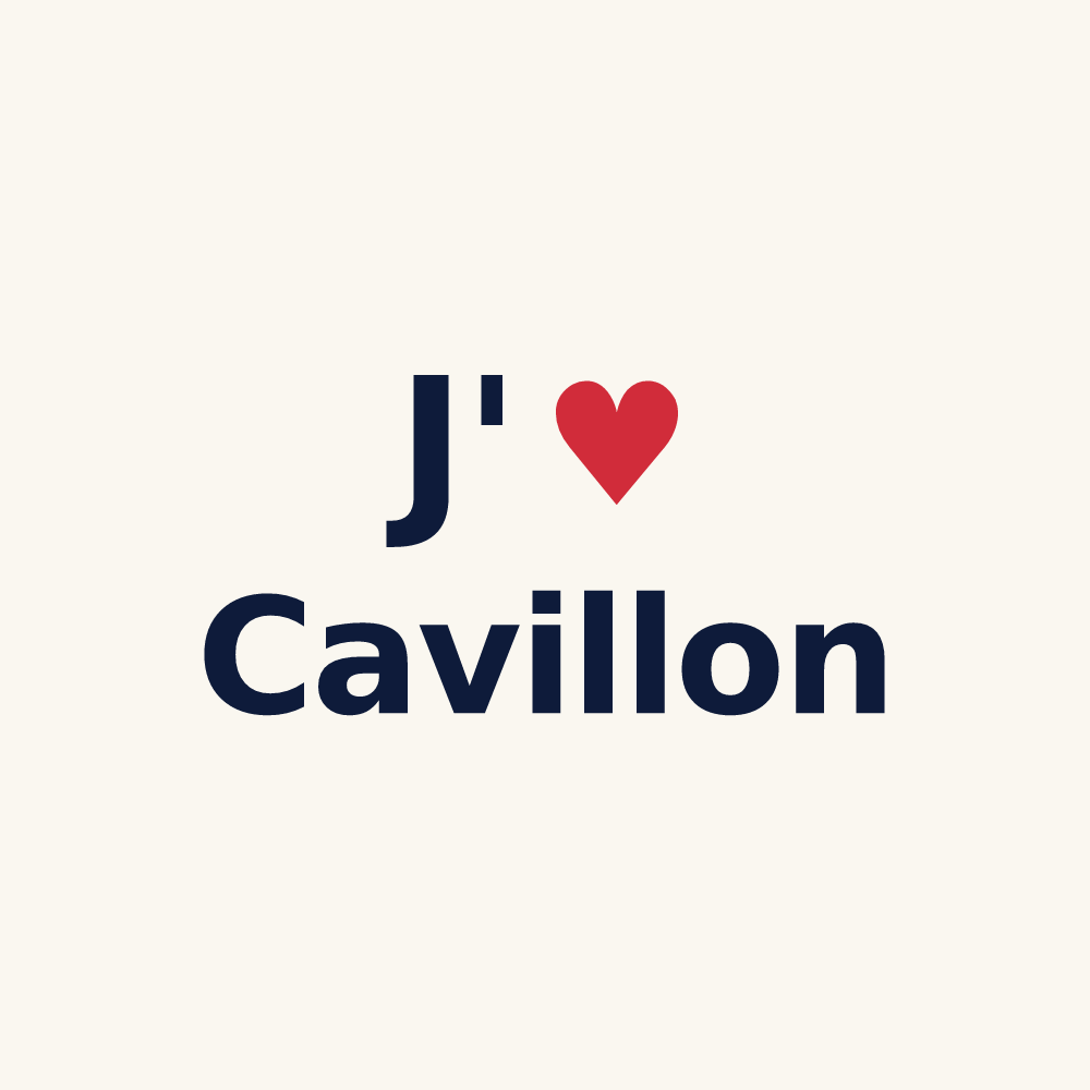 Tasse personnalisée Cavillon — design J'aime Cavillon