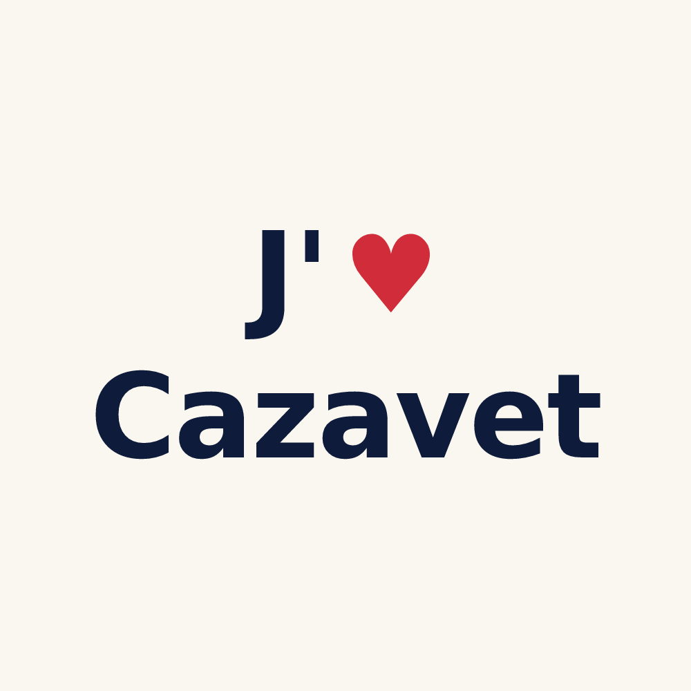 Tasse personnalisée Cazavet — design « J'aime Cazavet » imprimé sur la tasse