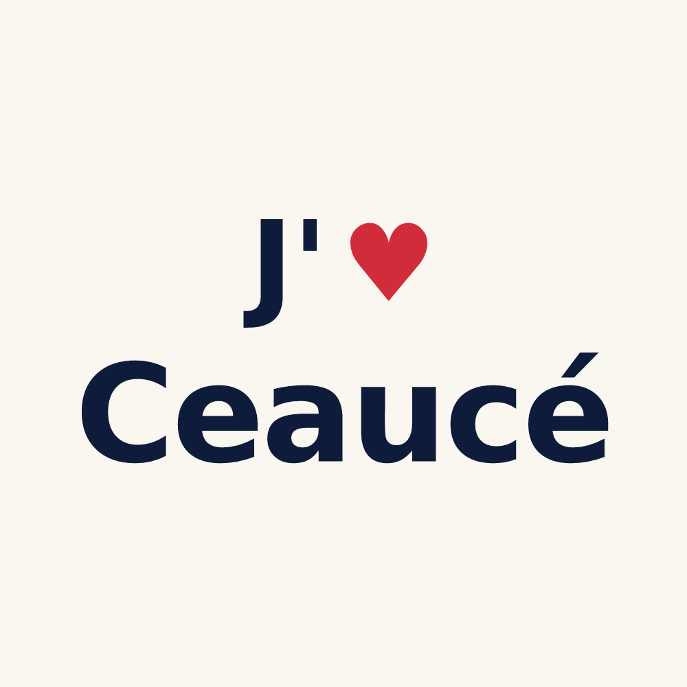 Tasse personnalisée Ceaucé — design J'aime Ceaucé