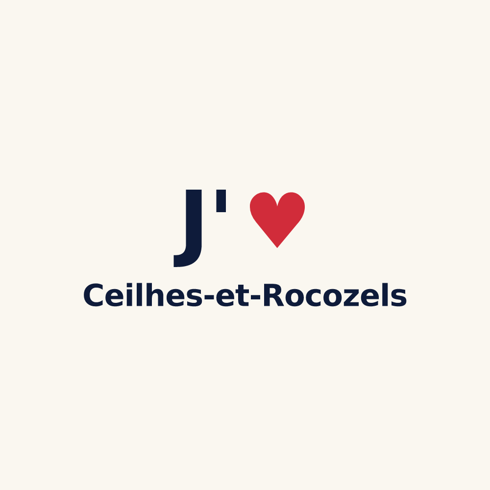 Tasse personnalisée Ceilhes-et-Rocozels — design « J'aime Ceilhes-et-Rocozels » imprimé sur la tasse