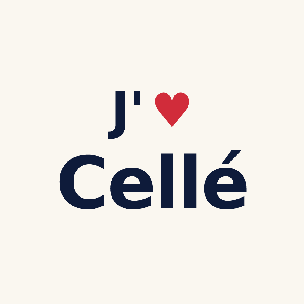 Tasse personnalisée Cellé — design « J'aime Cellé » imprimé sur la tasse