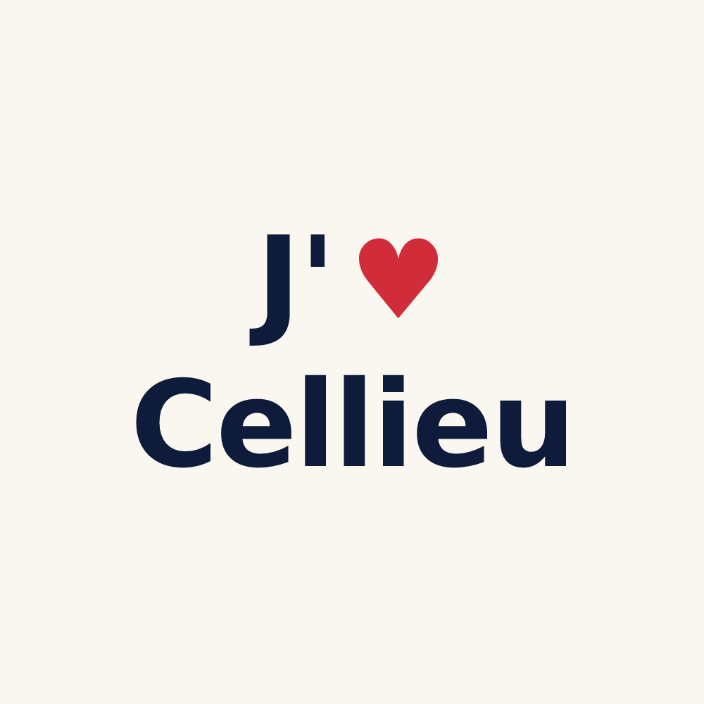 Tasse personnalisée Cellieu — design J'aime Cellieu