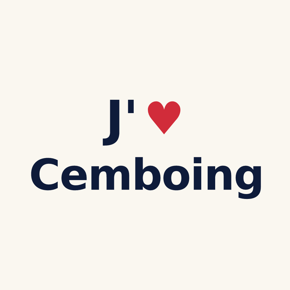 Tasse personnalisée Cemboing — design « J'aime Cemboing » imprimé sur la tasse