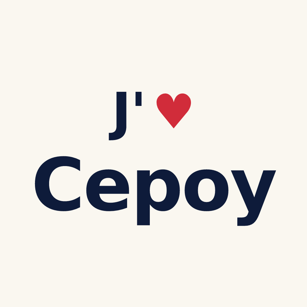 Tasse personnalisée Cepoy — design J'aime Cepoy