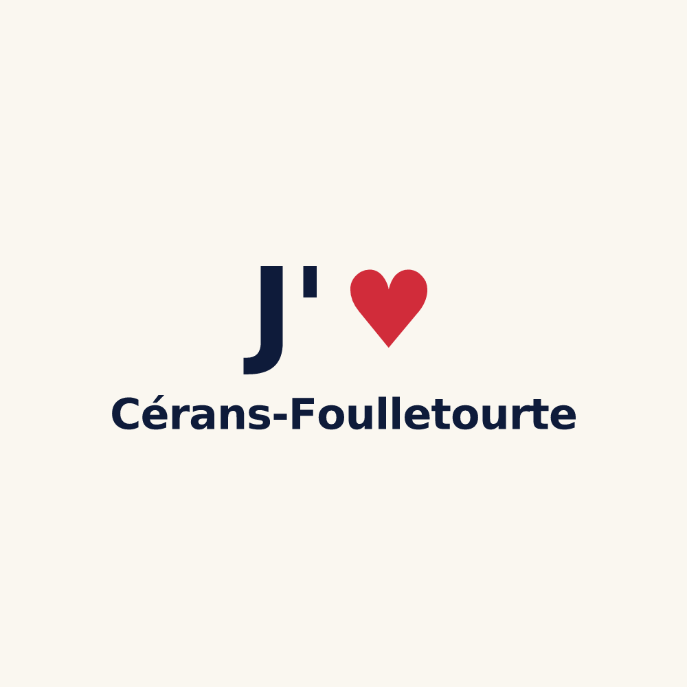 Tasse personnalisée Cérans-Foulletourte — design J'aime Cérans-Foulletourte