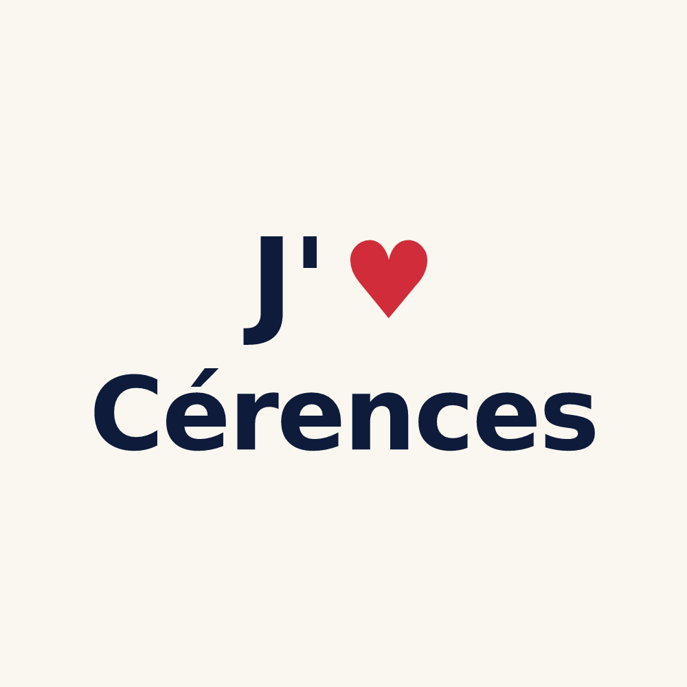 Tasse personnalisée Cérences — design J'aime Cérences