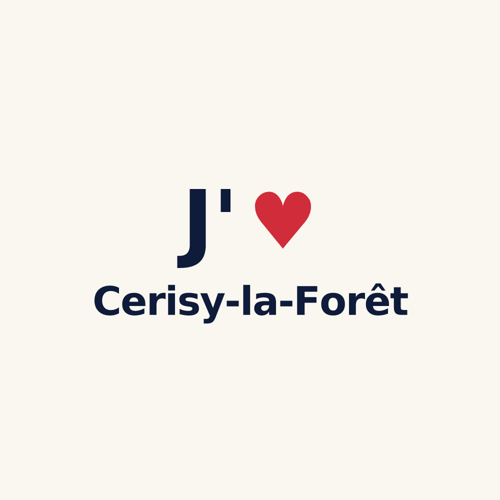 Tasse personnalisée Cerisy-la-Forêt — design J'aime Cerisy-la-Forêt