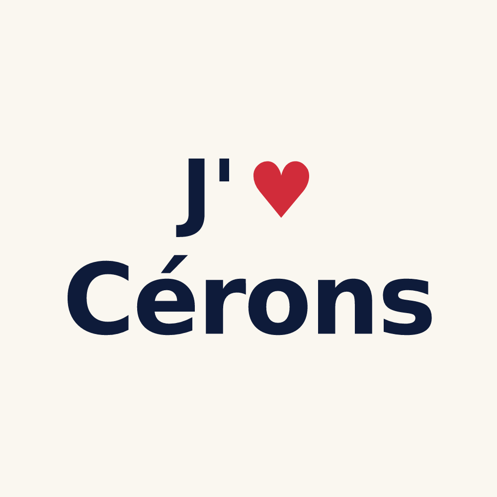 Tasse personnalisée Cérons — design « J'aime Cérons » imprimé sur la tasse