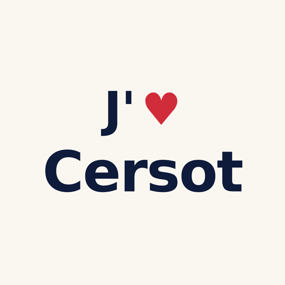 Tasse personnalisée Cersot — design J'aime Cersot