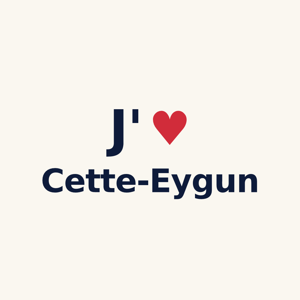 Tasse personnalisée Cette-Eygun — design « J'aime Cette-Eygun » imprimé sur la tasse