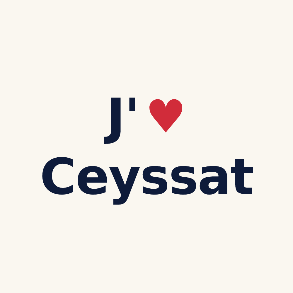 Tasse personnalisée Ceyssat — design J'aime Ceyssat