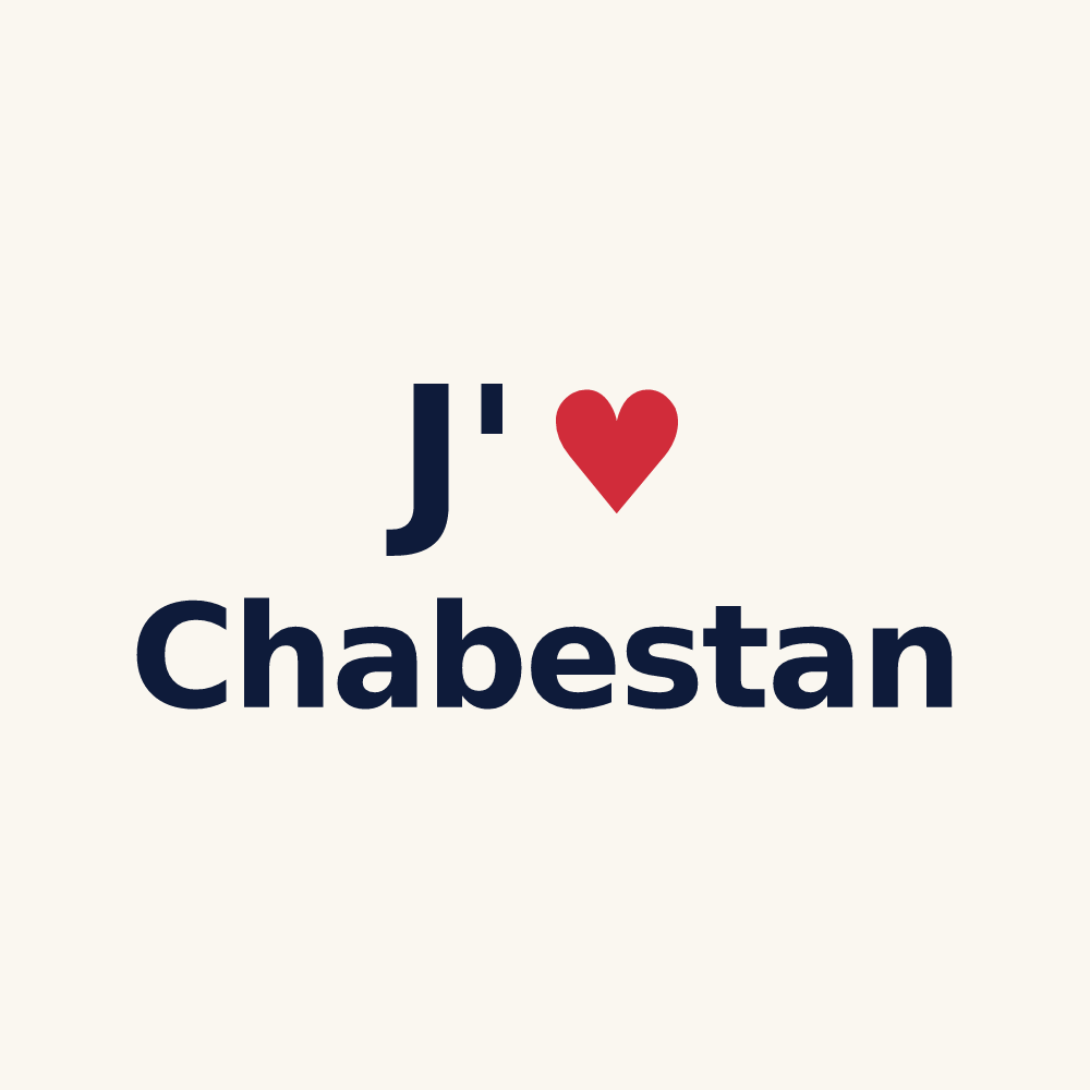 Tasse personnalisée Chabestan — design J'aime Chabestan